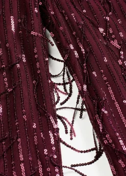 bonprix bonprix Pantalones>Pantalón de lentejuelas con flecos rojo burdeos