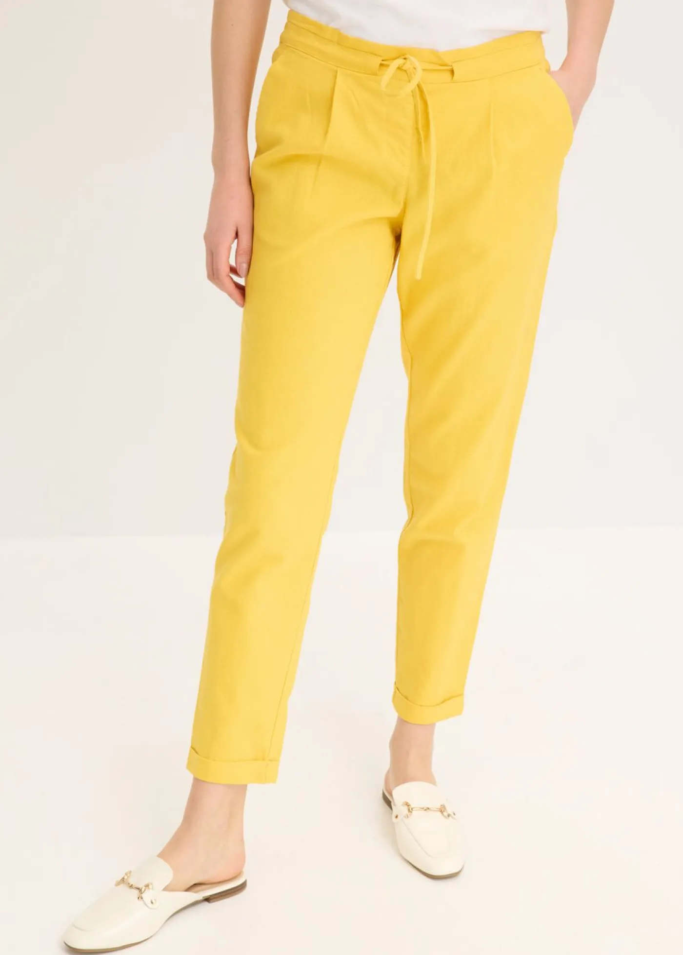 bonprix bonprix Pantalones|Novedades>Pantalón de lino curry limón