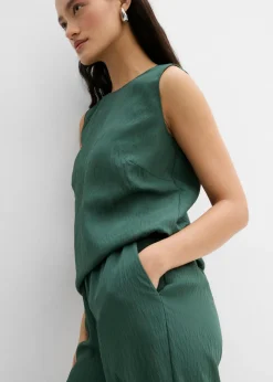 Mujer bonprix bonprix Pantalón de mezcla arrugada de viscosa con estructura