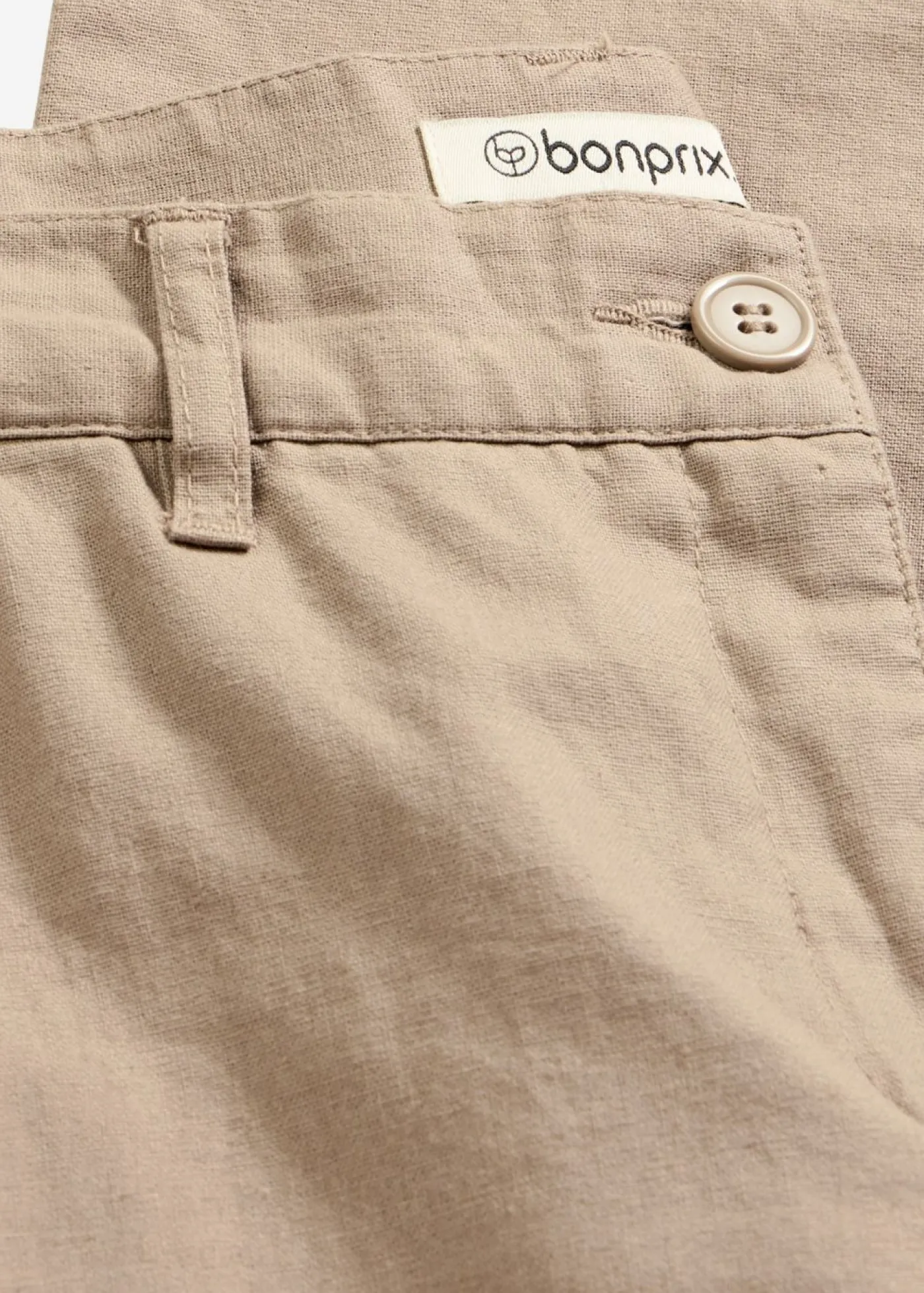 bonprix bonprix Pantalones>Pantalón de mezcla de lino y algodón Marrón grisáceo