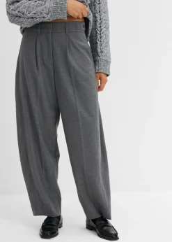 bonprix bonprix Esenciales|Pantalones>Pantalón de mezcla de viscosa con cinturilla cómoda Gris jaspeado