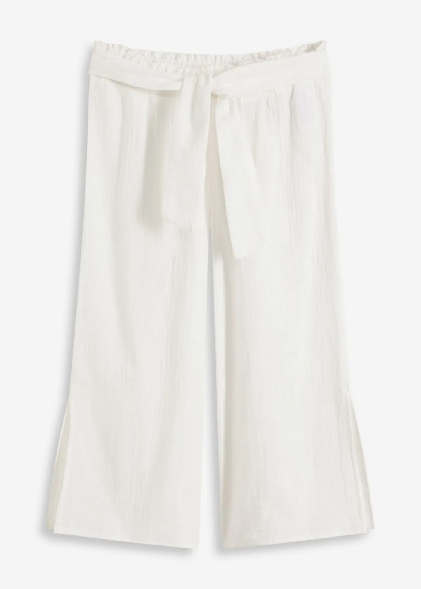 bonprix bonprix Ropa De Playa|Pantalones>Pantalón de muselina capri para la playa Blanco