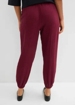 Mujer bonprix bonprix Pantalón de muselina con cintura de nido de abeja