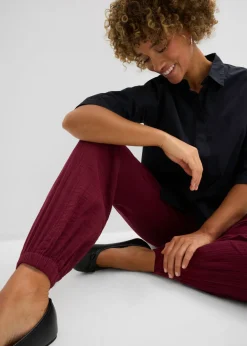 Mujer bonprix bonprix Pantalón de muselina con cintura de nido de abeja
