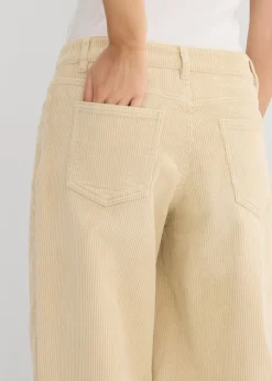 Mujer bonprix bonprix Pantalón de pana barrel, mid waist