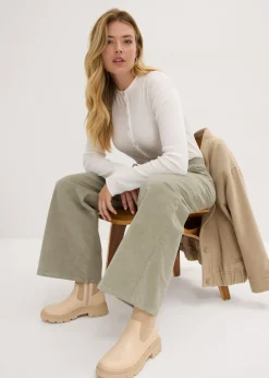 Mujer bonprix bonprix Pantalón de pana con cintura cómoda, high waist