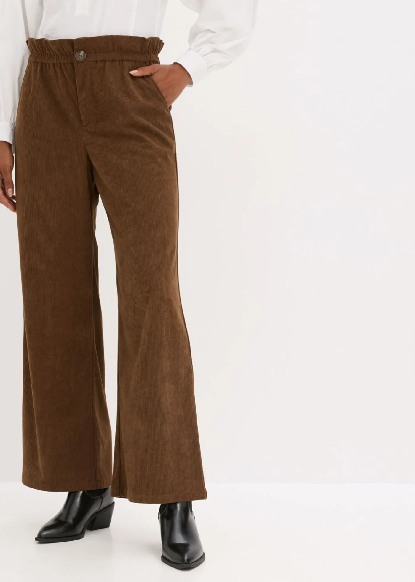 Mujer bonprix bonprix Pantalón de pana con perneras anchas