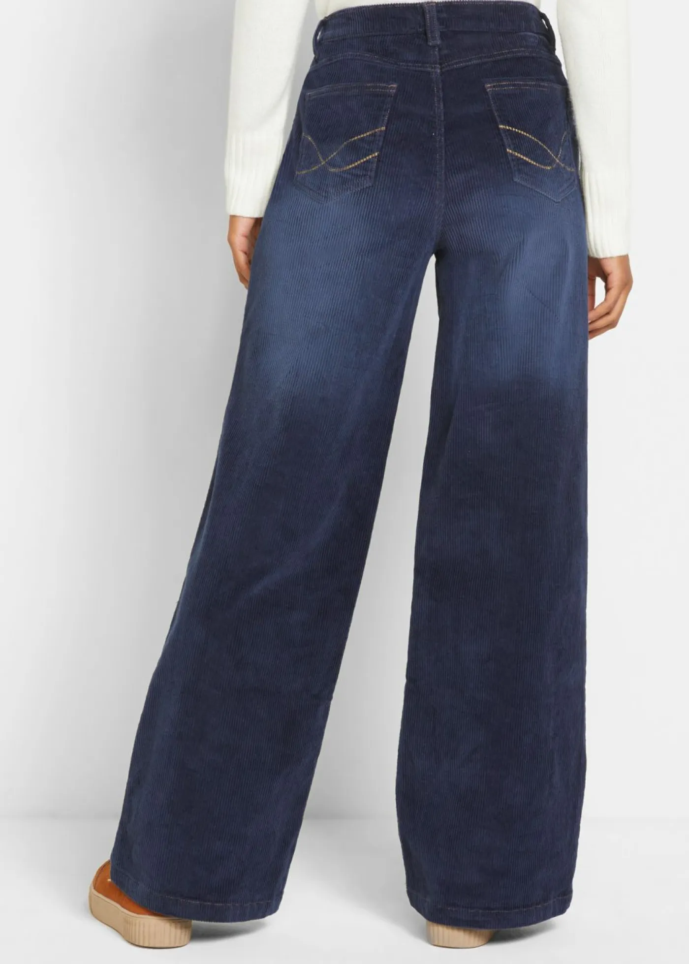 Mujer bonprix bonprix Pantalón de pana de algodón con elástico