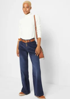 Mujer bonprix bonprix Pantalón de pana de algodón con elástico