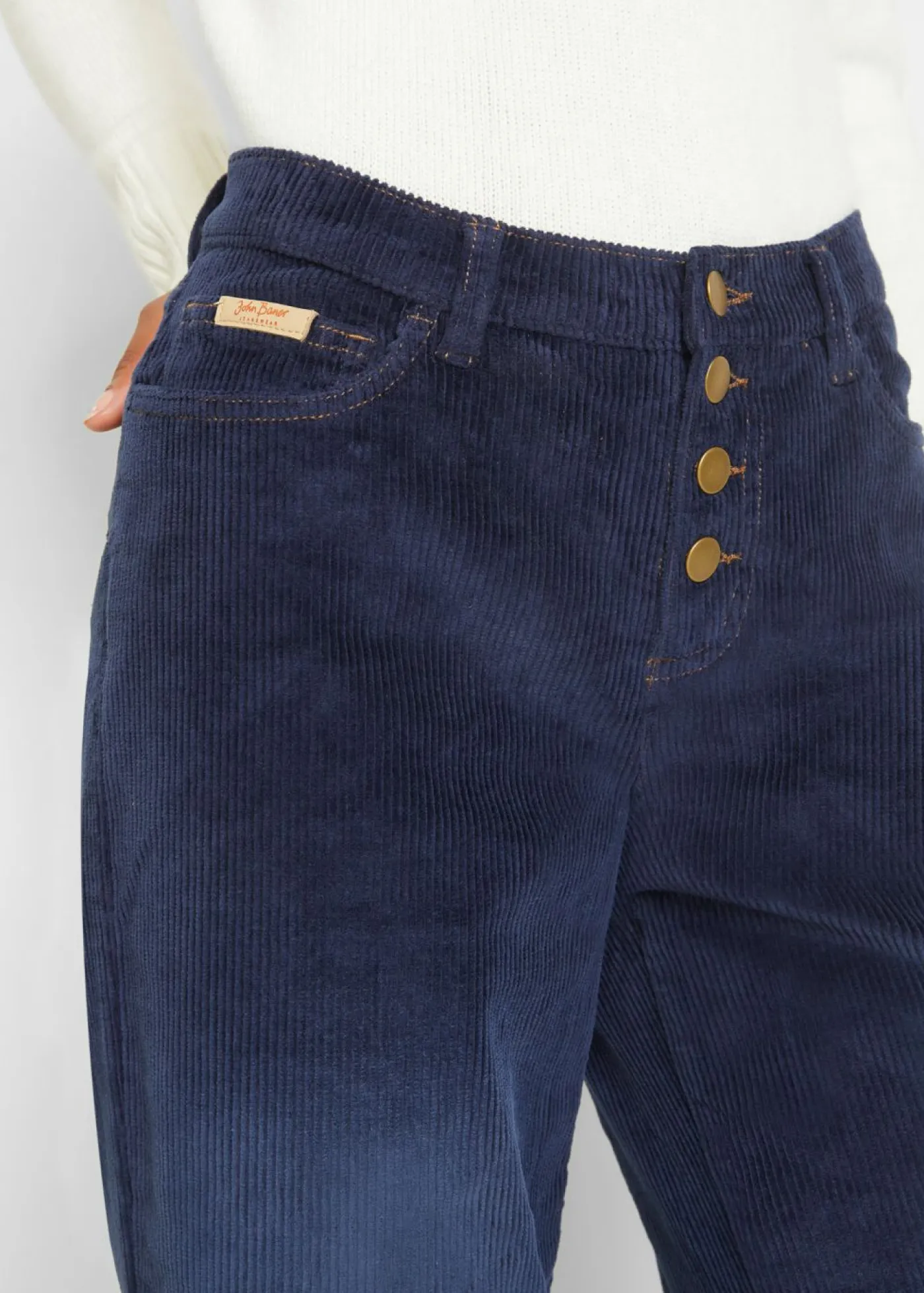 Mujer bonprix bonprix Pantalón de pana de algodón con elástico