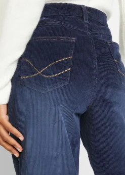 Mujer bonprix bonprix Pantalón de pana de algodón con elástico