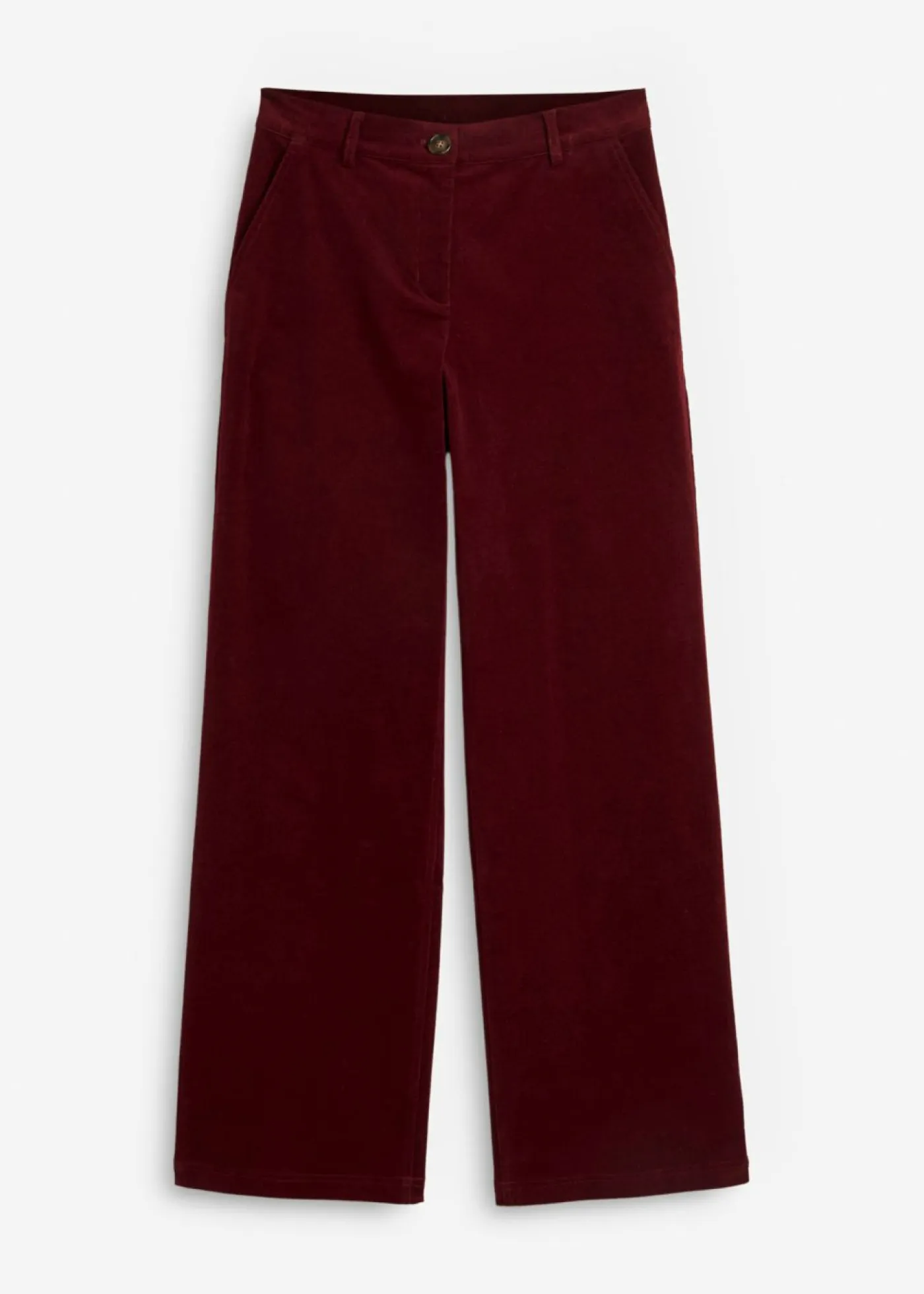 bonprix bonprix Pantalones>Pantalón de pana de algodón orgánico con elástico rojo avellana