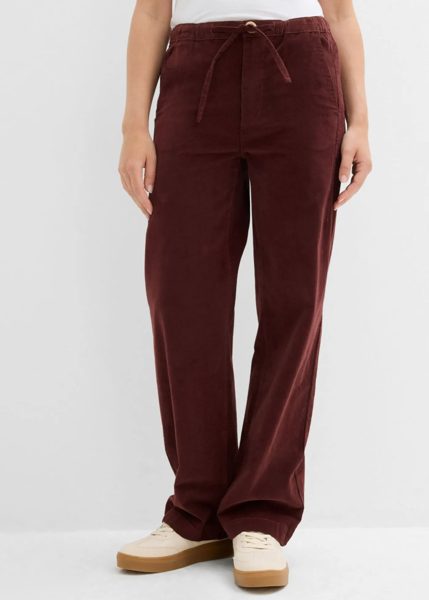 bonprix bonprix Pantalones>Pantalón de pana de mezcla de algodón Café