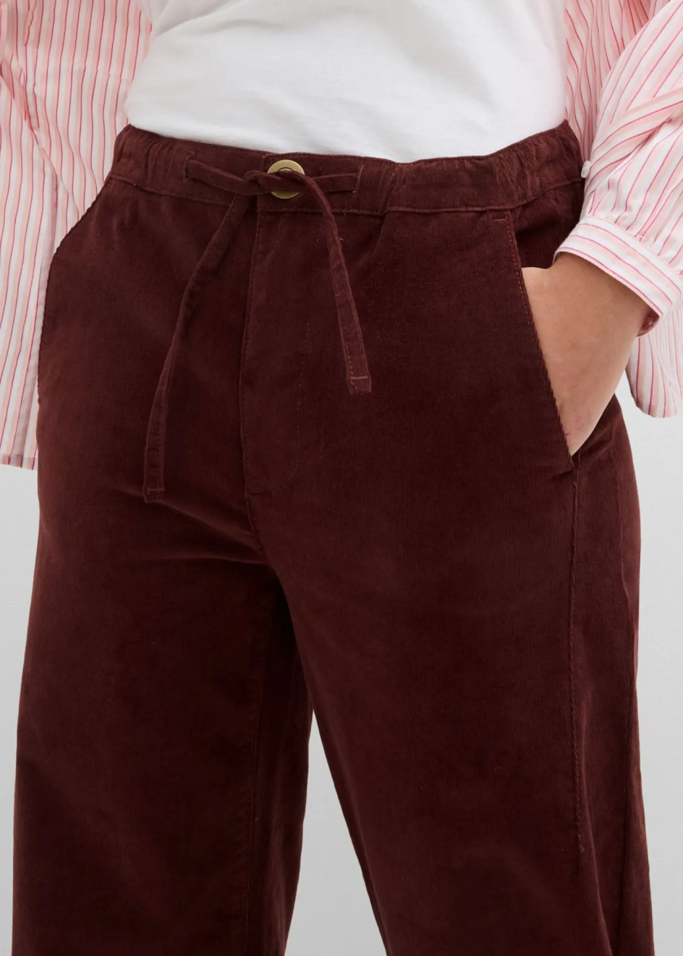 bonprix bonprix Pantalones>Pantalón de pana de mezcla de algodón Café
