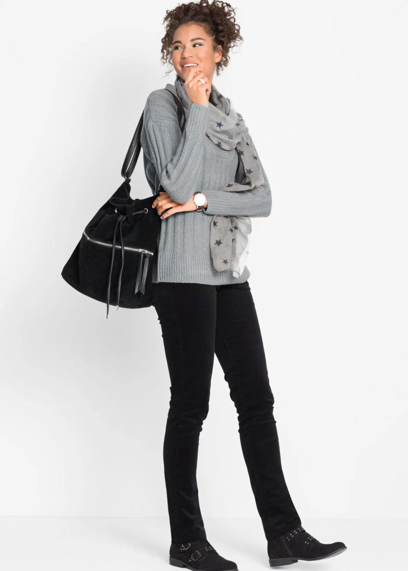 Mujer bonprix bonprix Pantalón de pana elástica con corte slim