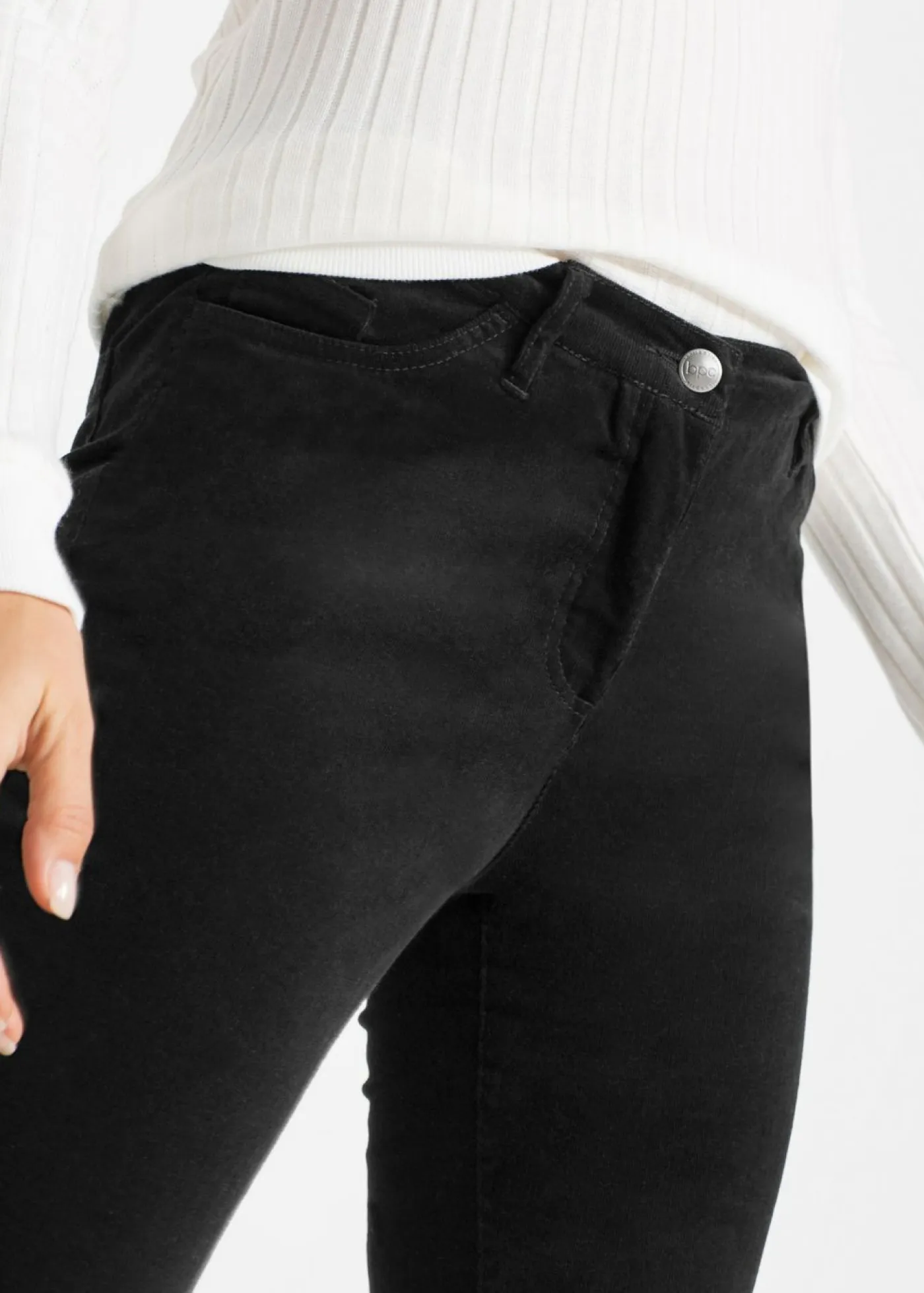 Mujer bonprix bonprix Pantalón de pana elástica con corte slim
