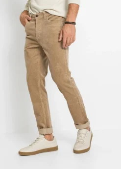 bonprix bonprix Pantalones>Pantalón de pana elástica con corte cómodo slim Camel