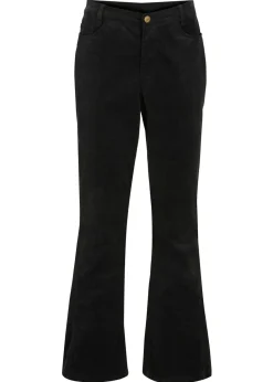 bonprix bonprix Pantalones>Pantalón de pana elástico con cómoda cintura high waist Negro