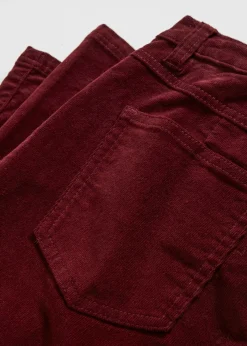 bonprix bonprix Pantalones>Pantalón de pana elástico con cómoda cintura high waist rojo avellana