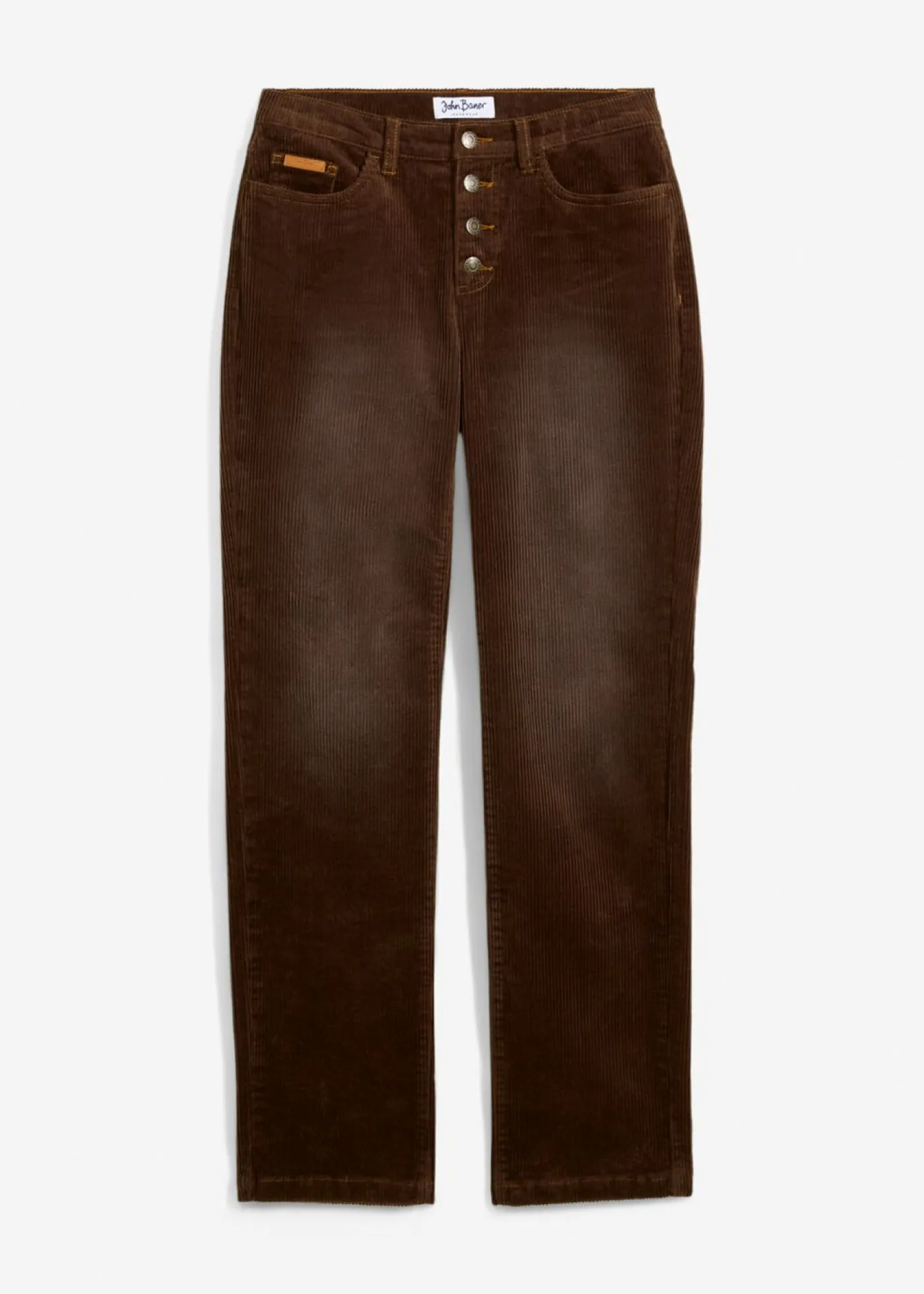 bonprix bonprix Pantalones>Pantalón de pana elástico de corte ancho marrón