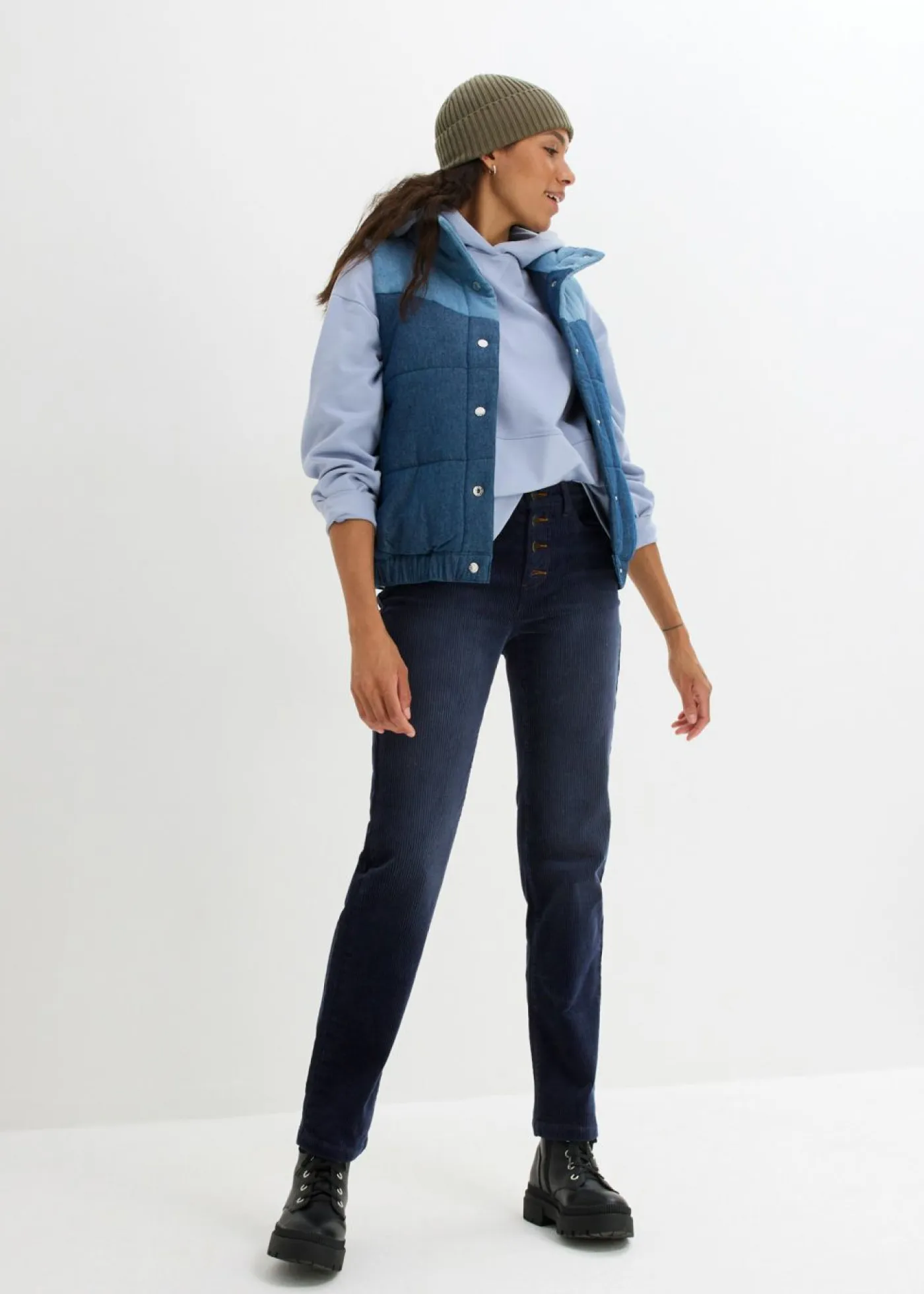 Mujer bonprix bonprix Pantalón de pana elástico de corte ancho