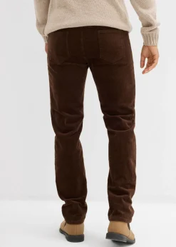 Hombre bonprix bonprix Pantalón de pana elástico, regular fit, de aspecto lavado, straight