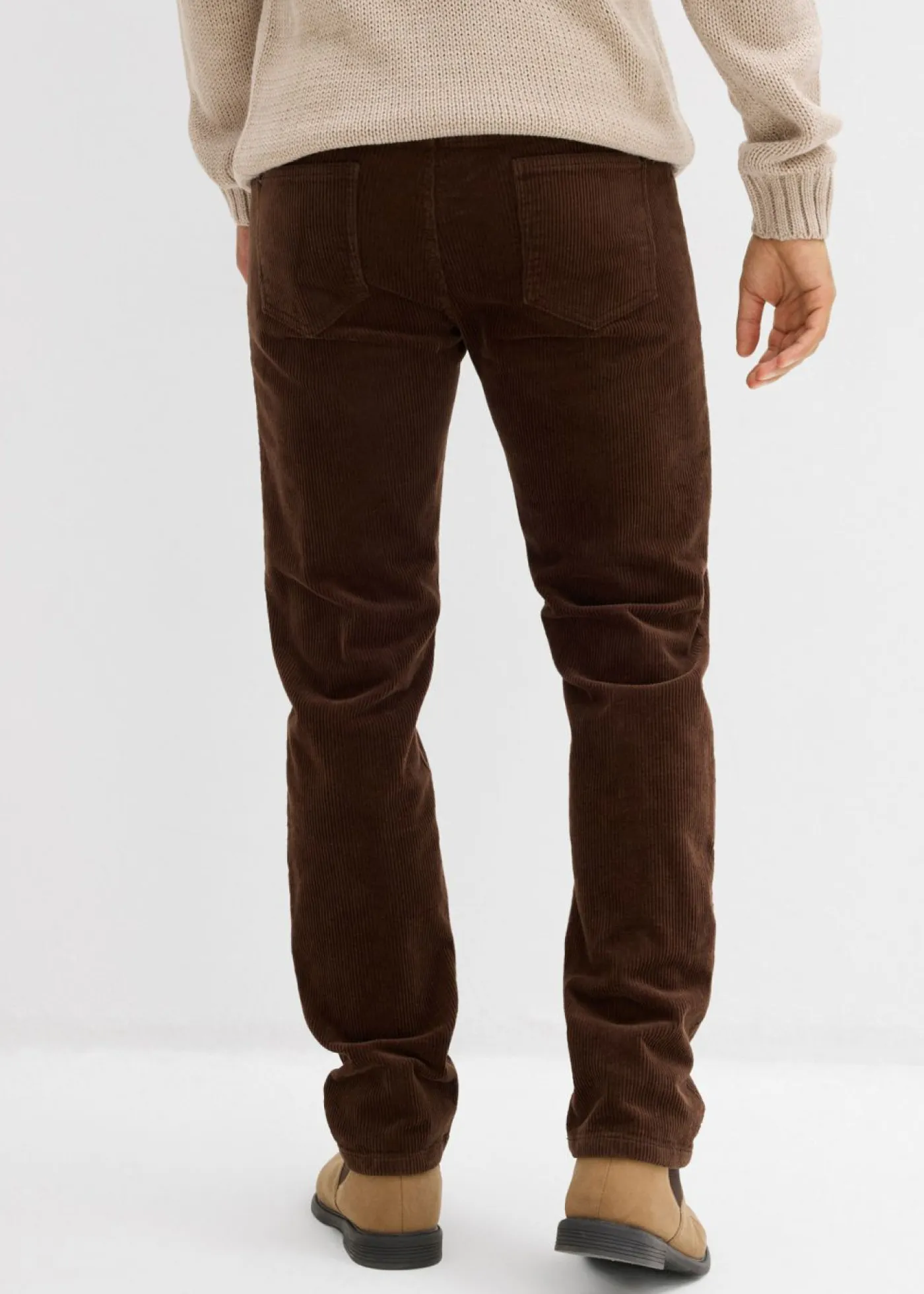 Hombre bonprix bonprix Pantalón de pana elástico, regular fit, de aspecto lavado, straight