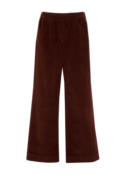 bonprix bonprix Pantalones>Pantalón de pana elástico y ancho, high waist Café