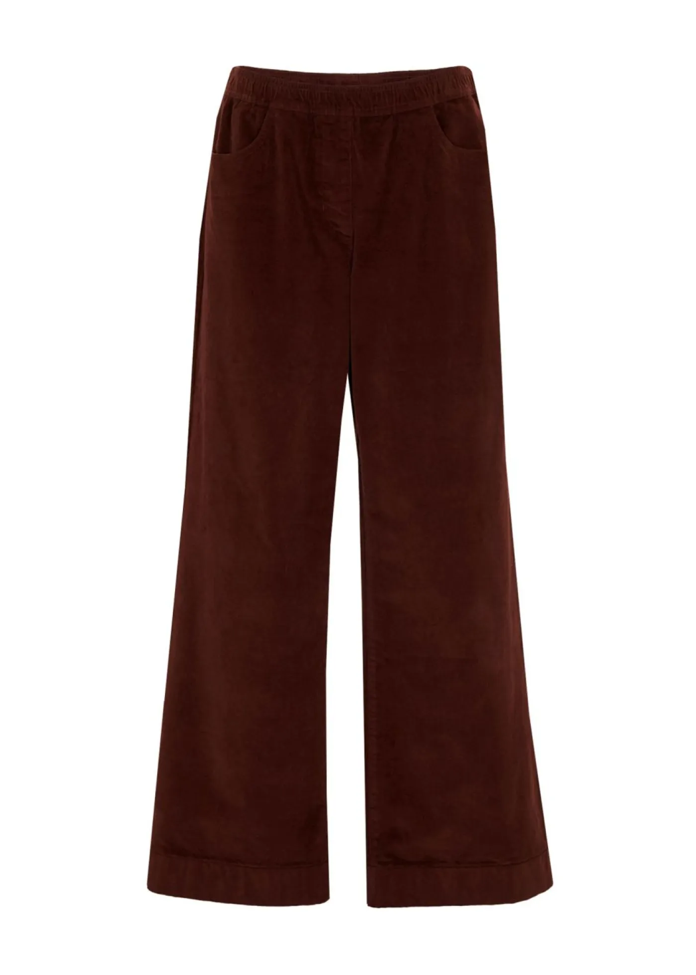 bonprix bonprix Pantalones>Pantalón de pana elástico y ancho, high waist Café