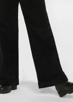 Mujer bonprix bonprix Pantalón de pana elástico y ancho, high waist