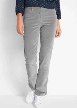 bonprix bonprix Pantalones>Pantalón de pana elásticos, straight Gris