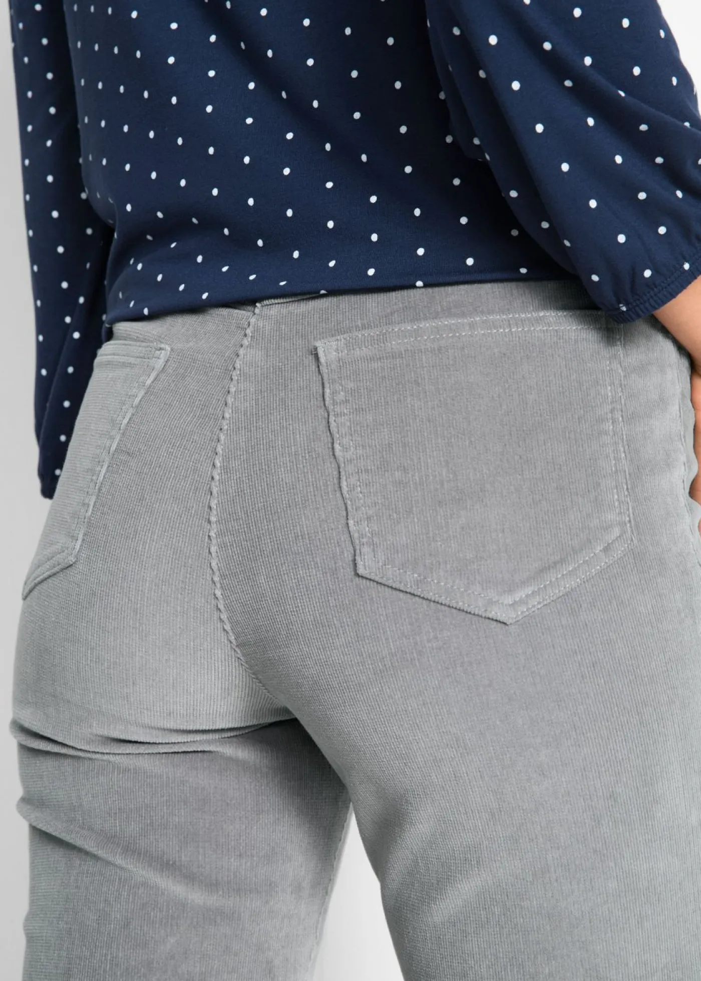 bonprix bonprix Pantalones>Pantalón de pana elásticos, straight Gris