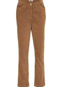bonprix bonprix Pantalones>Pantalón de pana elásticos, straight bronceado