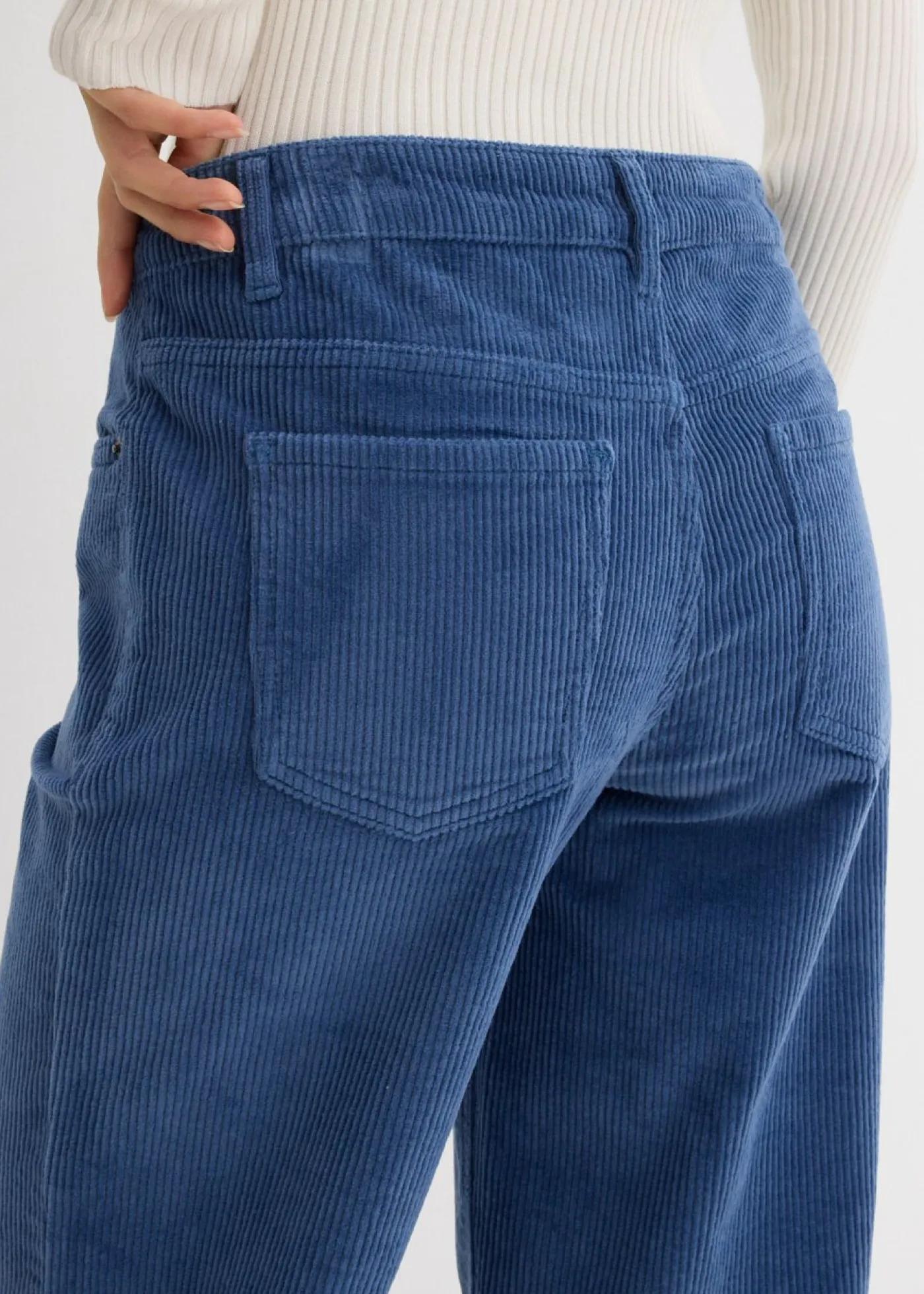 bonprix bonprix Pantalones>Pantalón de pana en mezcla de algodón elástico Azul vaquero