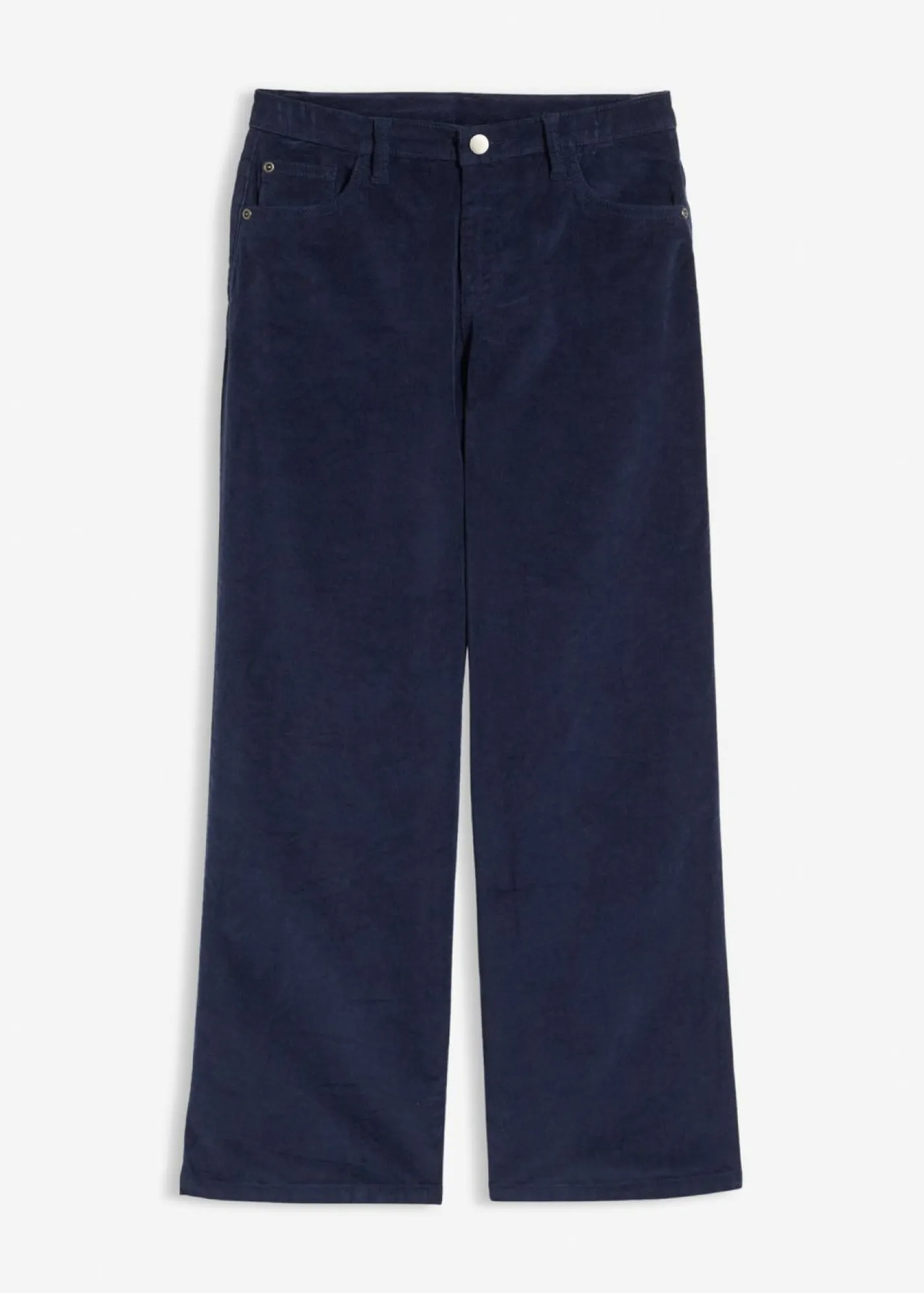 bonprix bonprix Ropa 9 A 16 Años·Pantalones Y Leggings>Pantalón de pana suave de algodón orgánico reciclable y elástico Azul marino