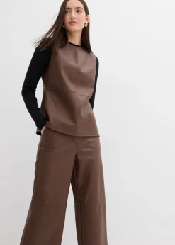 Mujer bonprix bonprix Pantalón de piel sintética