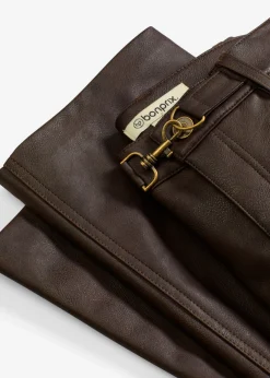 Mujer bonprix bonprix Pantalón de piel sintética con efecto desgastado