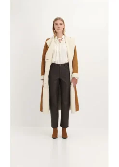 Mujer bonprix bonprix Pantalón de piel sintética con efecto desgastado