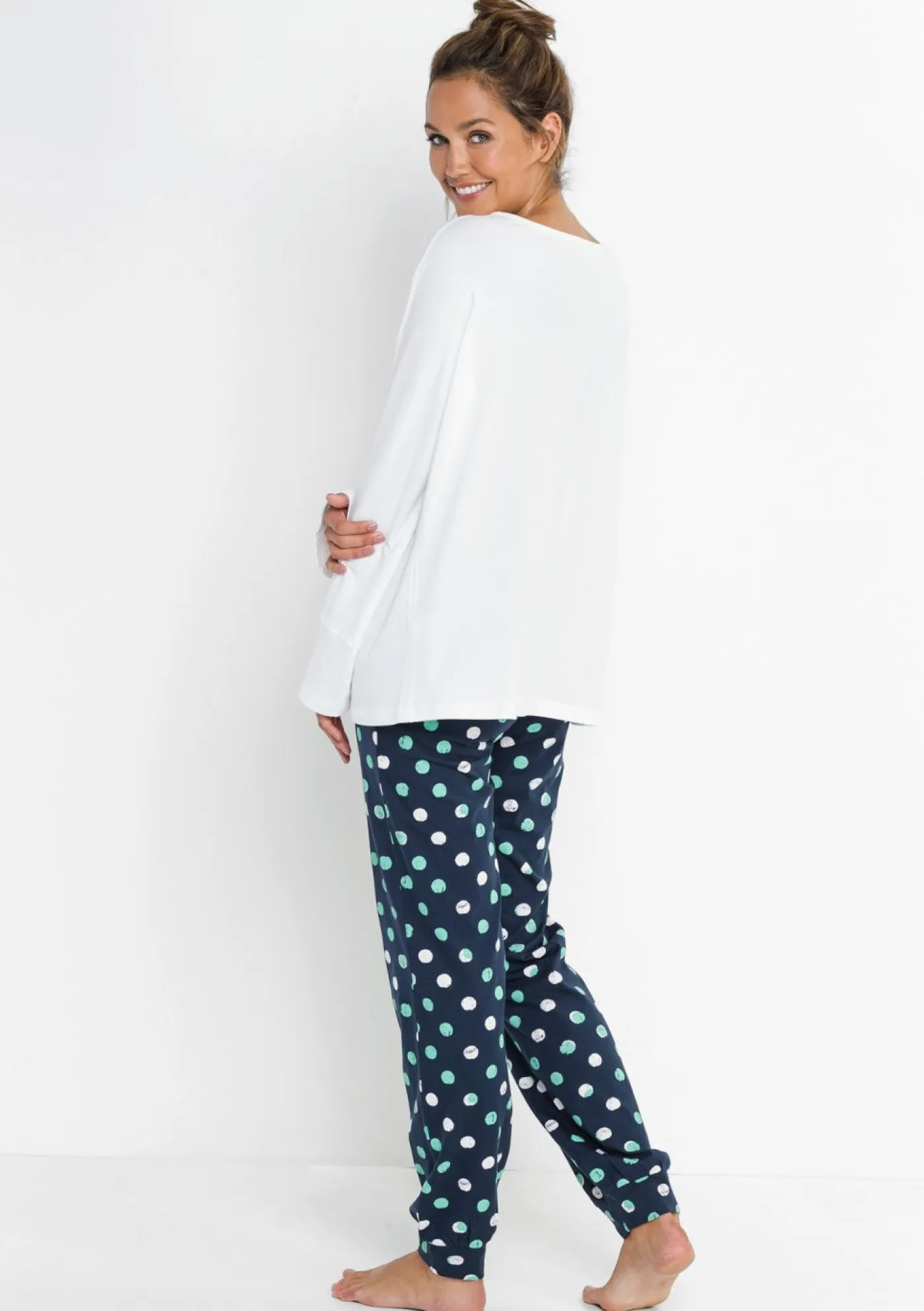 bonprix bonprix Ropa Para Dormir>Pantalón de pijama Azul marino de lunares