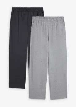 bonprix bonprix Pijamas|Ropa Interior·Pijamas>Pantalón de pijama de punto (2 unidades) Azul oscuro-gris jaspeado