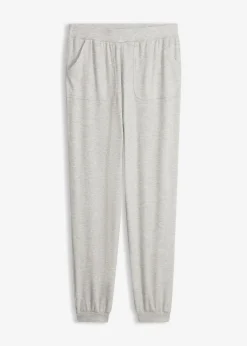 bonprix bonprix Homewear|Ropa Para Dormir>Pantalón de pijama de suave canalé de viscosa gris claro jaspeado moteado