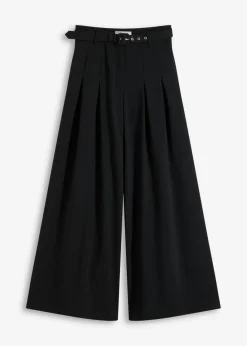 Mujer bonprix bonprix Pantalón de pinzas con cinturón (2 piezas)