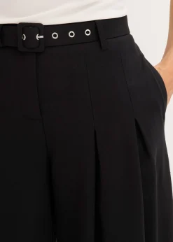 Mujer bonprix bonprix Pantalón de pinzas con cinturón (2 piezas)
