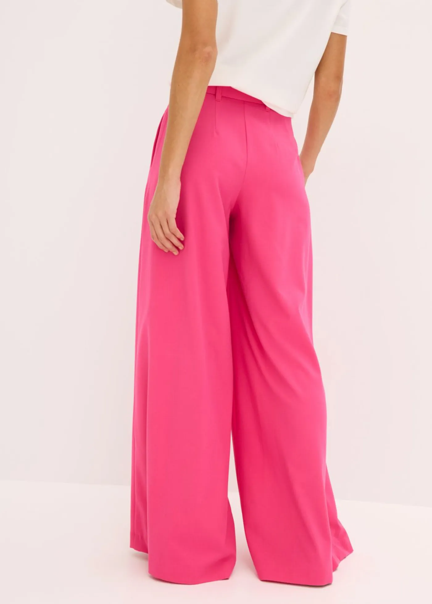 bonprix bonprix Pantalones>Pantalón de pinzas con cinturón (2 piezas) Pink lady