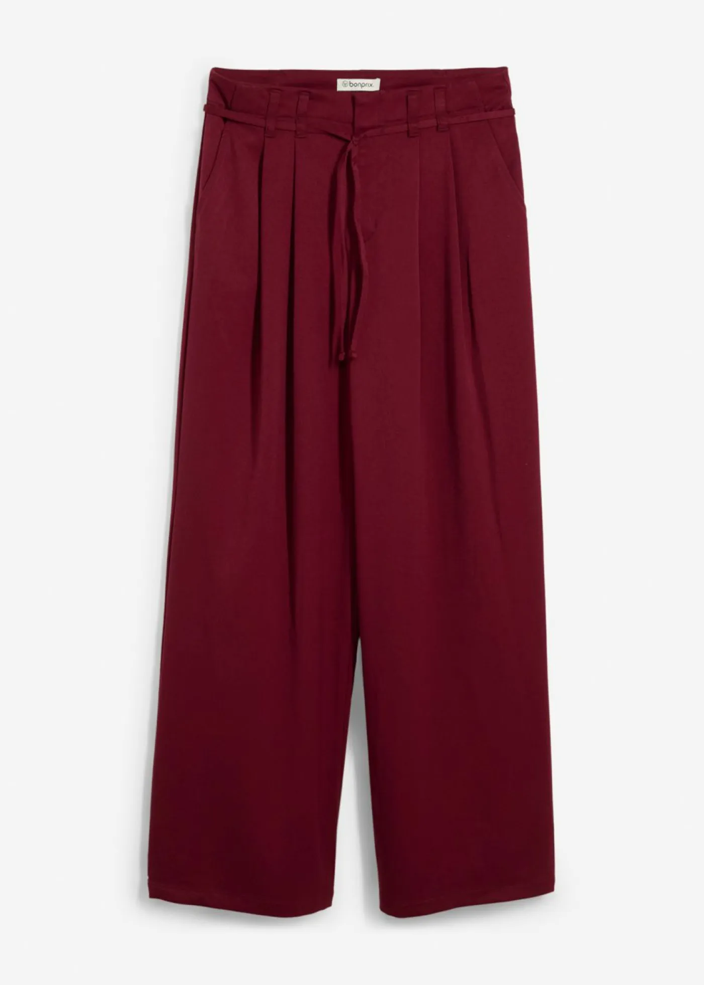 bonprix bonprix Pantalones>Pantalón de pinzas con cordón mora oscuro