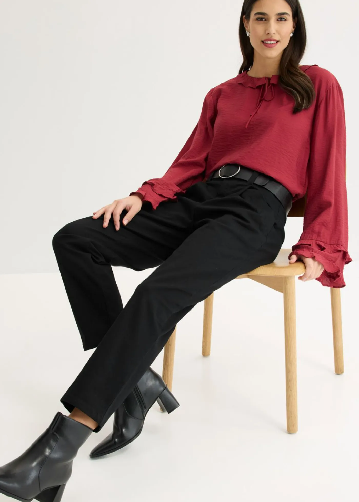 Mujer bonprix bonprix Pantalón de pinzas de algodón