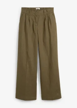Mujer bonprix bonprix Pantalón de pinzas de lino puro