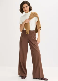 Mujer bonprix bonprix Pantalón de pinzas de mezcla de viscosa fluida
