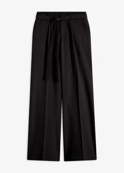 bonprix bonprix Pantalones>Pantalón de pinzas de mezcla de viscosa Negro