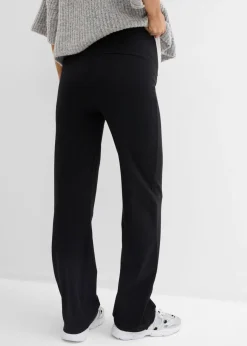 Mujer bonprix bonprix Pantalón de punto 2 en 1 con cinturilla doblada para durante y después del embarazo